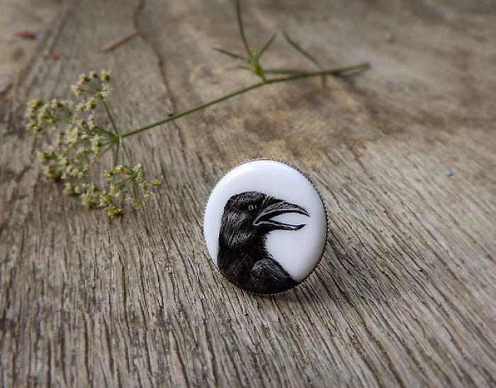 She Paints Mystic Woodlands Over Handcrafted Jewelry Pieces