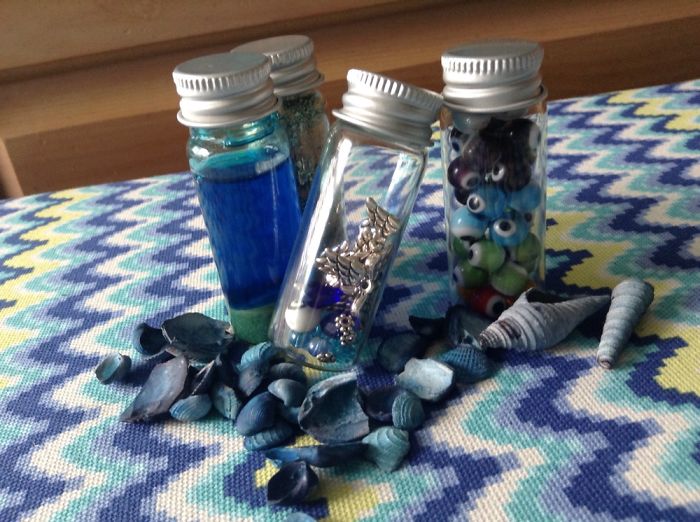 I Made Glass Bottle Pendants With Little Indgredients