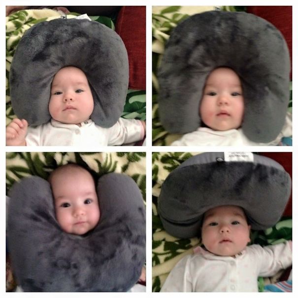 Many Faces Of Leila And A Travel Pillow - When Mommy Takes A Nap And Daddy Is Left In Charge