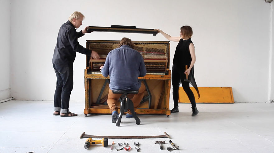 I Made A Portrait Of Beethoven From Old Piano Parts