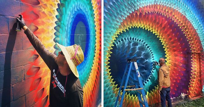 Kaleidoscopic Street Art By Douglas Hoekzema