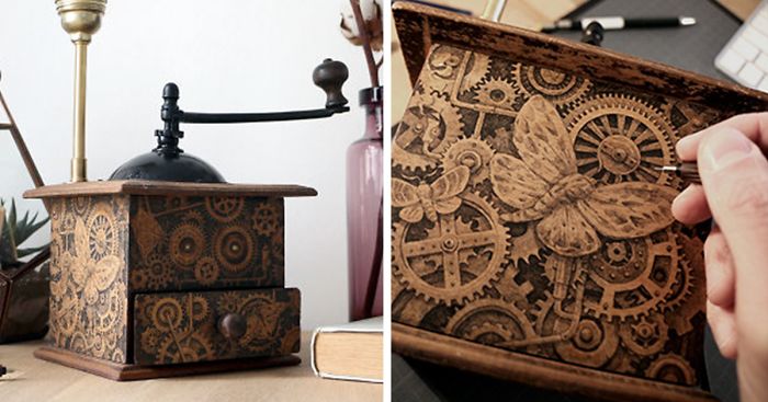 It Took Me 50 Hours And Thousands Of Lines To Bring This Old Coffee Grinder Lamp To Life