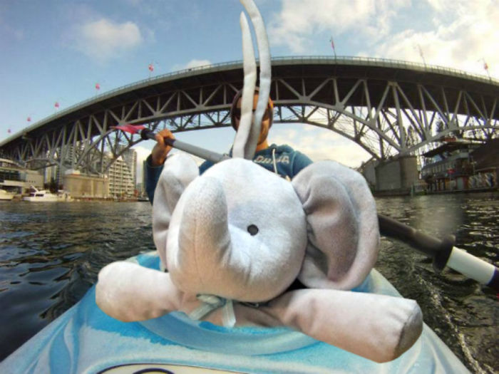 On His Kajacking Adventure