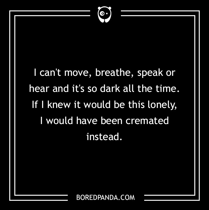 Text on a black background with white font sharing a chilling horror story about darkness and loneliness.