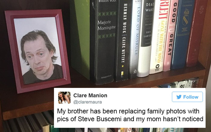 Son Secretly Replaces Family Photos With Steve Buscemi And His Mum Doesn't Notice It