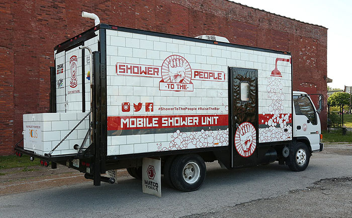 Man Turns Old Truck Into Mobile Shower For Homeless People To Wash Up And Restore Their Dignity