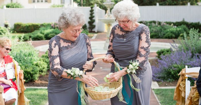Bride And Groom’s Grandmas Teamed Up As Flower Girls For Their Wedding