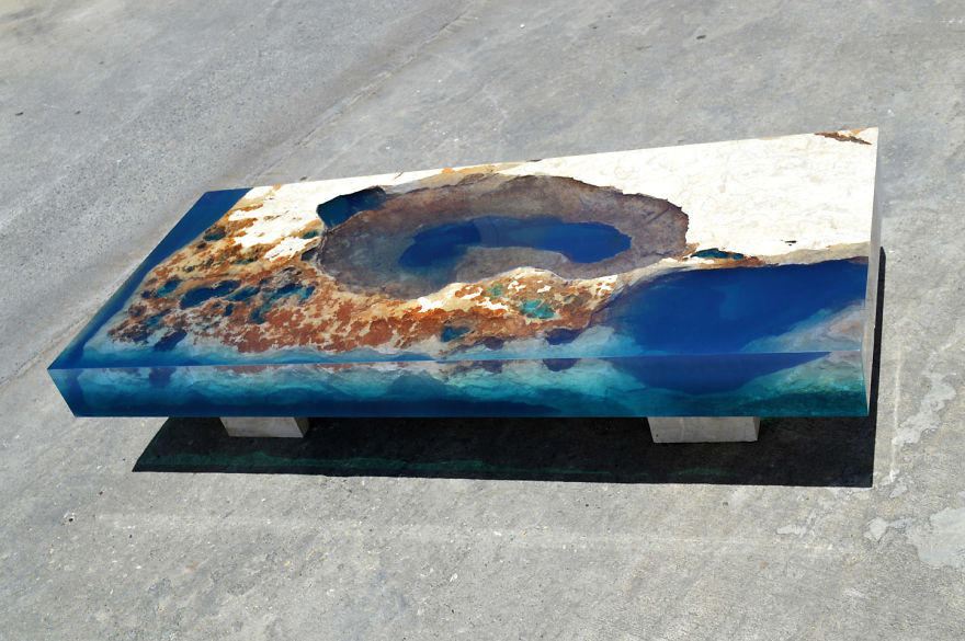 Ocean Coffee Tables That I Made By Merging Natural Stone And Resin Ocean Coffee Tables That I Made By Merging Natural Stone And Resin