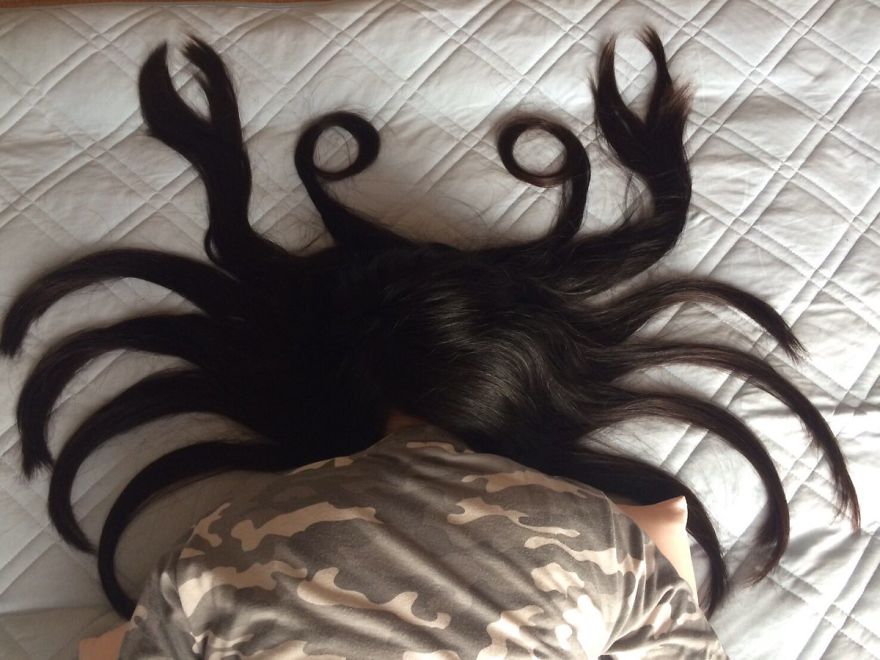 This Guy Plays With His Sleeping Sister's Hair And Turns It Into Art This Guy Plays With His Sleeping Sister's Hair And Turns It Into Art