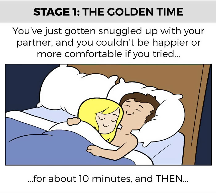 6 Stages Of Sleeping With Your Partner. 