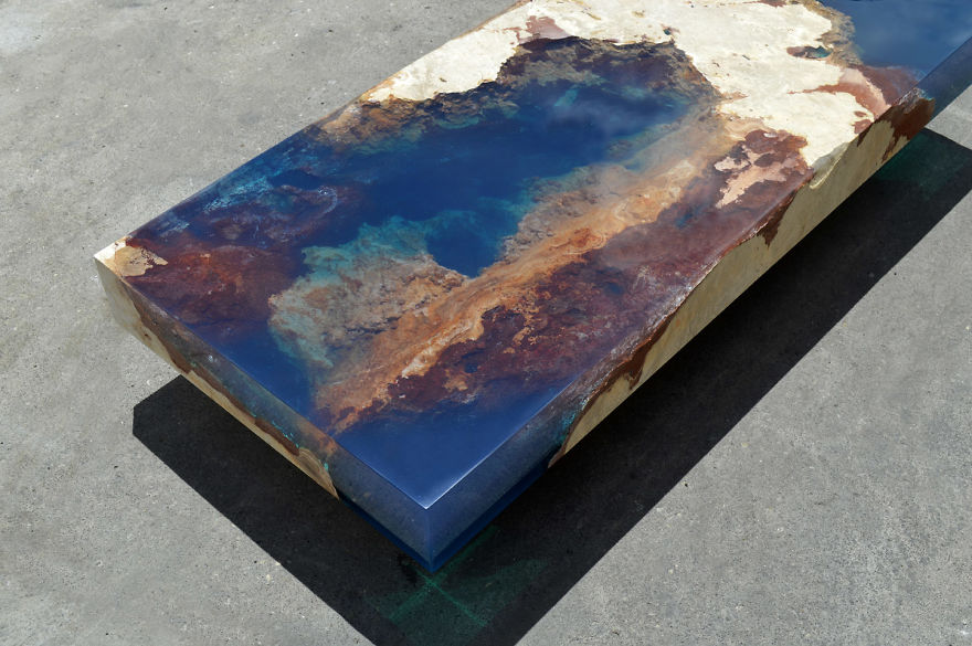 Ocean Coffee Tables That I Made By Merging Natural Stone And Resin Ocean Coffee Tables That I Made By Merging Natural Stone And Resin