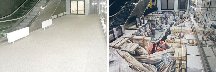 Polish Artist Paints An Amazing 3D Painting On 80 Square Metres Of Granite Floor Polish Artist Paints An Amazing 3D Painting On 80 Square Metres Of Granite Floor