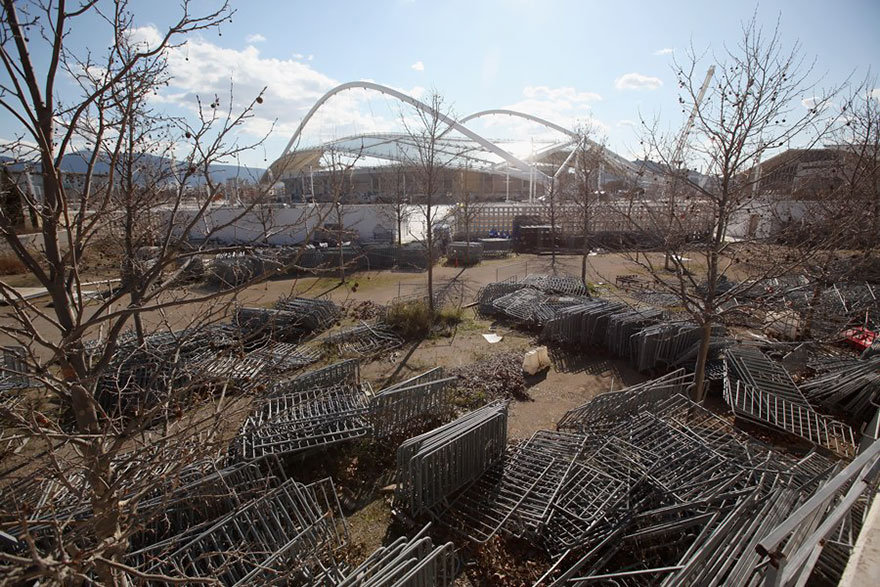 Barricades Outside The Stadium, Athens, 2004 Summer Olympics Venue