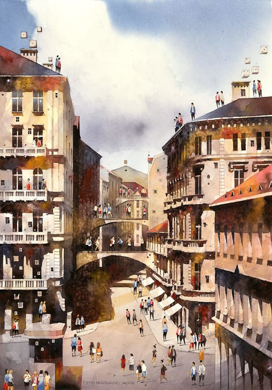 Artist From Poland Nostalgic For 19th Century Warsaw Recreates It In Watercolour Artist From Poland Nostalgic For 19th Century Warsaw Recreates It In Watercolour