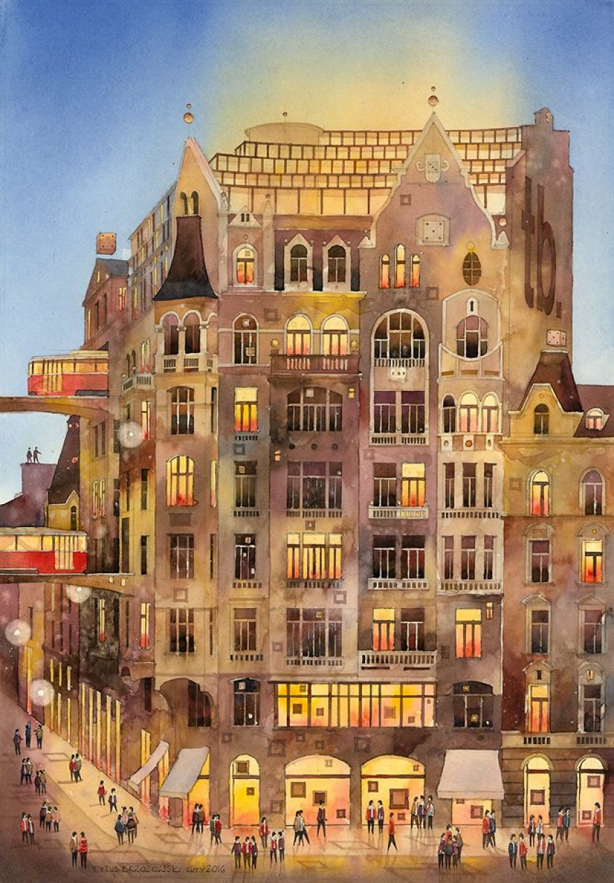 Artist From Poland Nostalgic For 19th Century Warsaw Recreates It In Watercolour