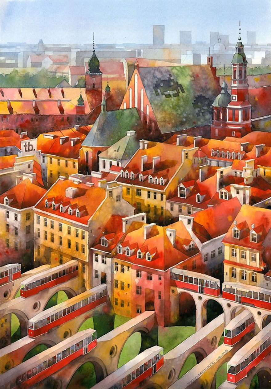 Artist From Poland Nostalgic For 19th Century Warsaw Recreates It In Watercolour Artist From Poland Nostalgic For 19th Century Warsaw Recreates It In Watercolour