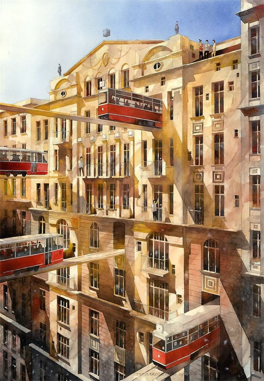 Artist From Poland Nostalgic For 19th Century Warsaw Recreates It In Watercolour