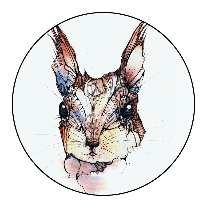 I Painted Watercolour Animal Illustrations Representing Different Parts On An Ad Agency