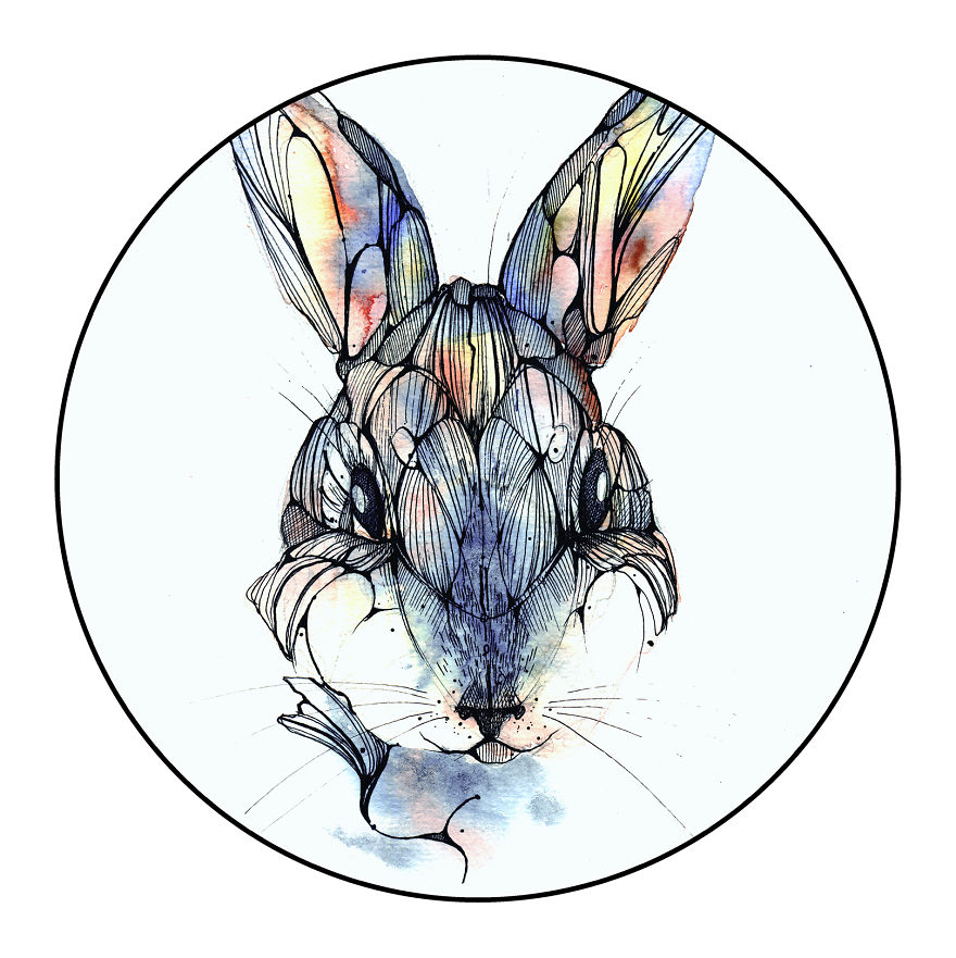 I Painted Watercolour Animal Illustrations Representing Different Parts On An Ad Agency