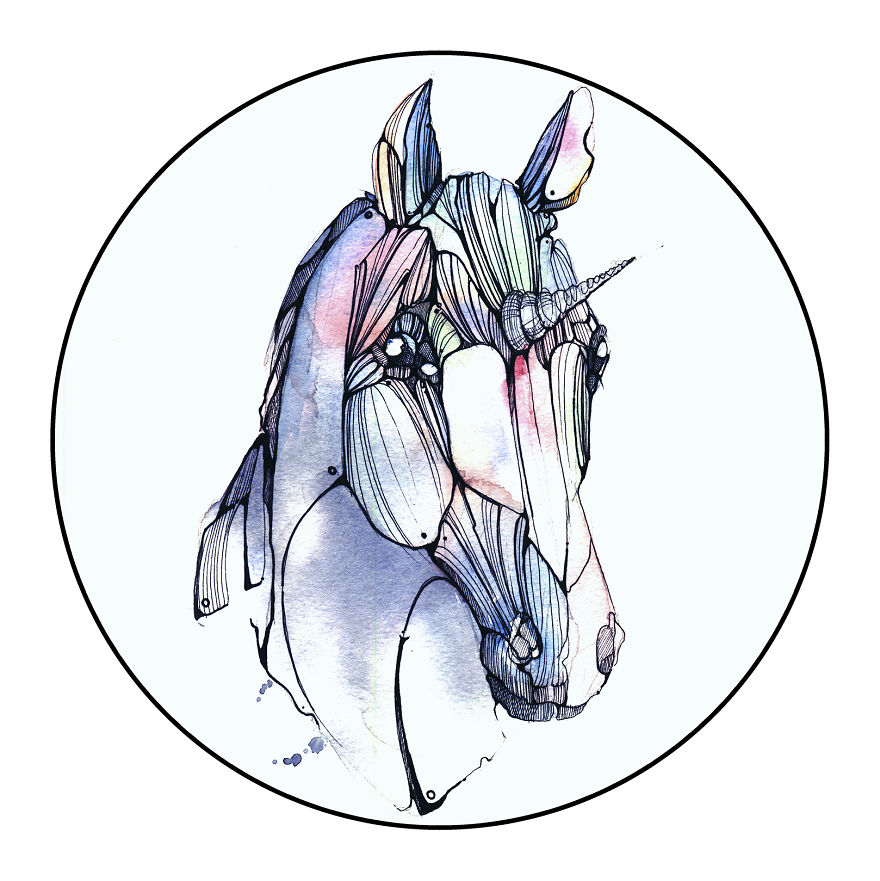 I Painted Watercolour Animal Illustrations Representing Different Parts On An Ad Agency