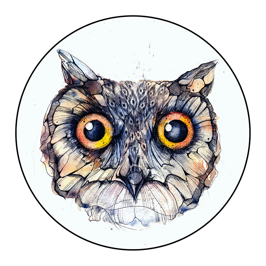 I Painted Watercolour Animal Illustrations Representing Different Parts On An Ad Agency