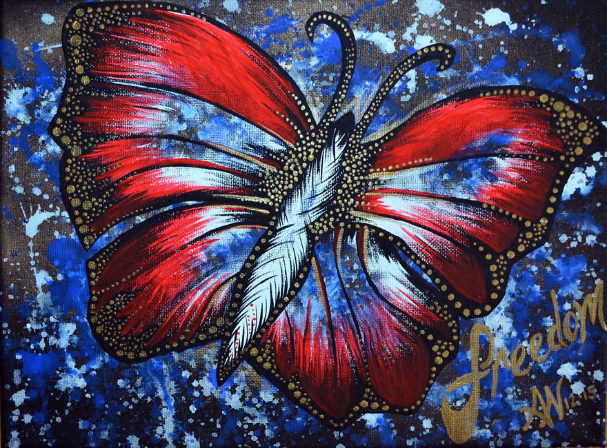 Freedom | 12" X 9" Acrylic On Canvas | Artbookofamanda.com