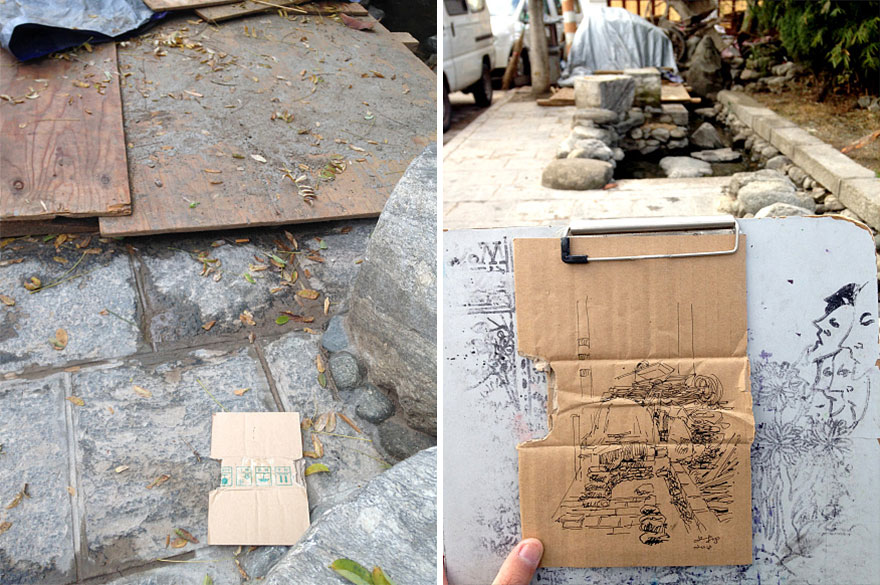 I Draw On Trash I Find In The Streets And Leave It For People To Find