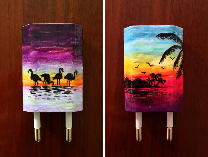 I Paint On iPhone Chargers Using Nail Polish