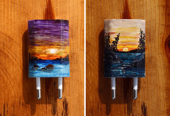 I Paint On iPhone Chargers Using Nail Polish