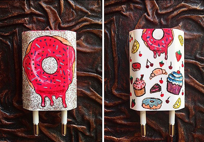 I Paint On iPhone Chargers Using Nail Polish