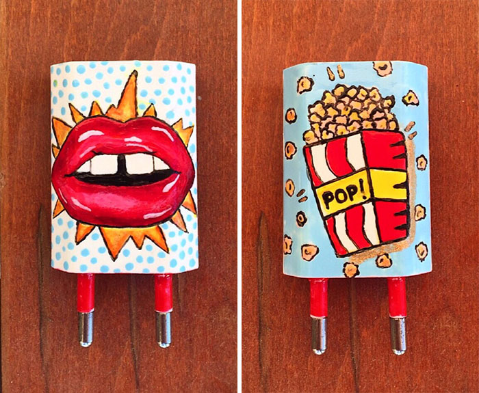 I Paint On iPhone Chargers Using Nail Polish