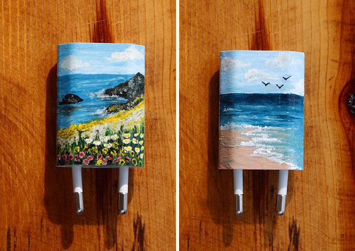 I Paint On iPhone Chargers Using Nail Polish