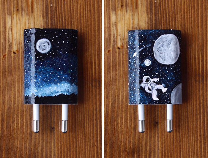 I Paint On iPhone Chargers Using Nail Polish