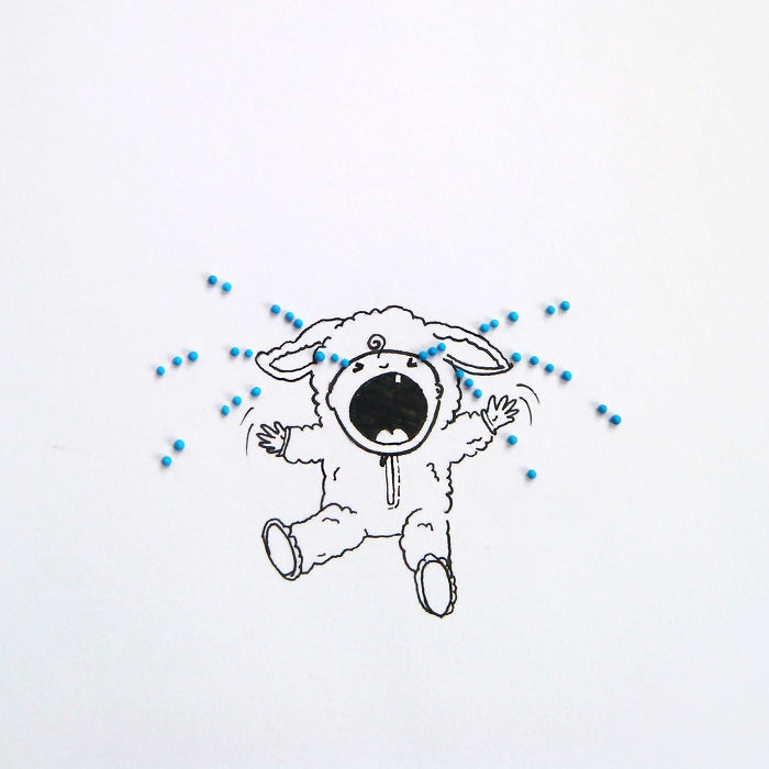 I Created Hundreds Of Witty, Miniature Drawings Around Tiny Everyday Objects