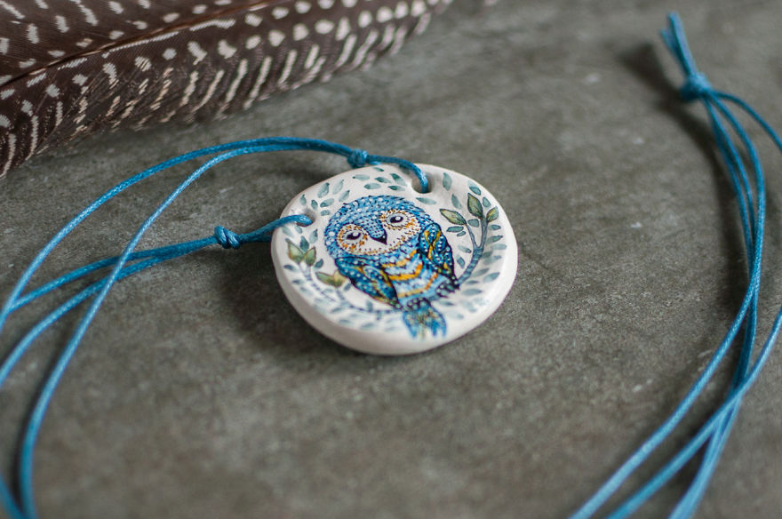 Tiny Watercolour Jewellery That I Create By Painting On Clay Tiny Watercolour Jewellery That I Create By Painting On Clay