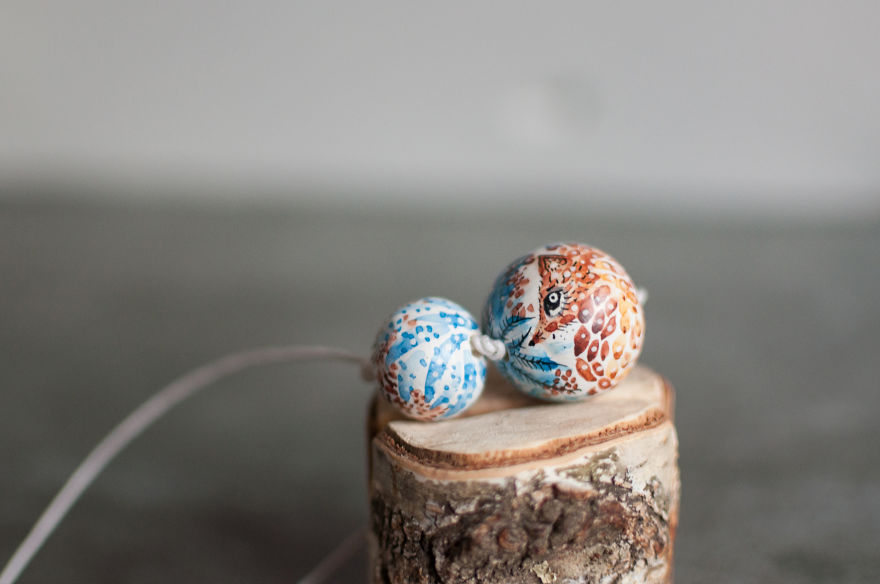 Tiny Watercolour Jewellery That I Create By Painting On Clay Tiny Watercolour Jewellery That I Create By Painting On Clay