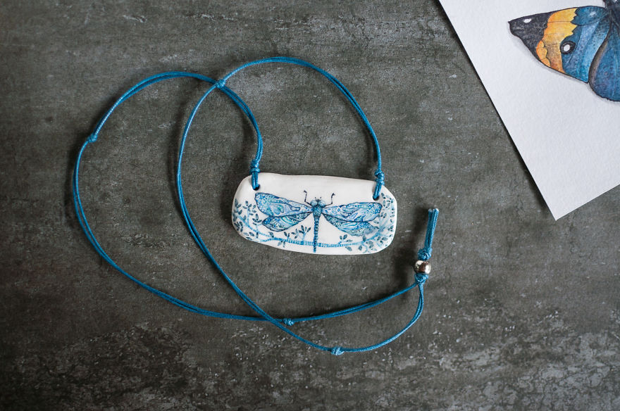 Tiny Watercolour Jewellery That I Create By Painting On Clay Tiny Watercolour Jewellery That I Create By Painting On Clay