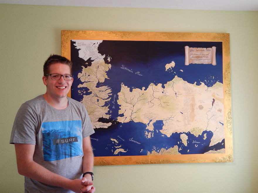 I Spent 120+ Hours Painting A 'Game Of Thrones' Wall Map As A Gift To My Brother I Spent 120+ Hours Painting A 'Game Of Thrones' Wall Map As A Gift To My Brother