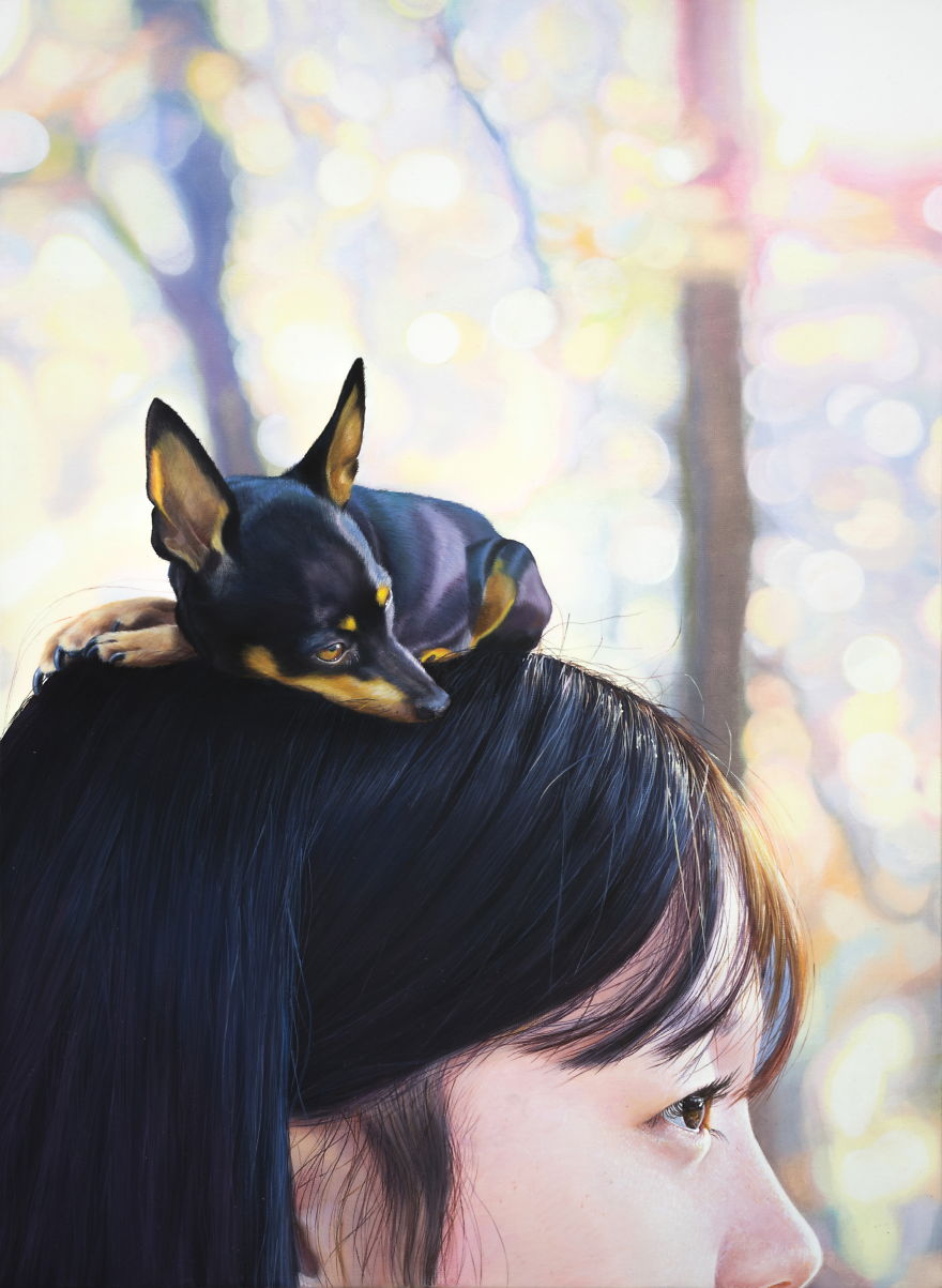 I Paint My Dog As A Giant To Show How Big Of A Part In My Life He Is