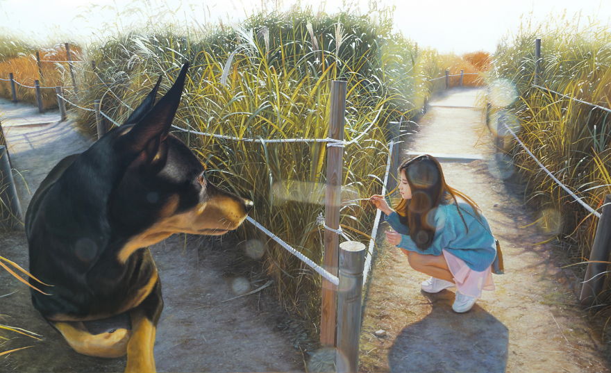 I Paint My Dog As A Giant To Show How Big Of A Part In My Life He Is I Paint My Dog As A Giant To Show How Big Of A Part In My Life He Is