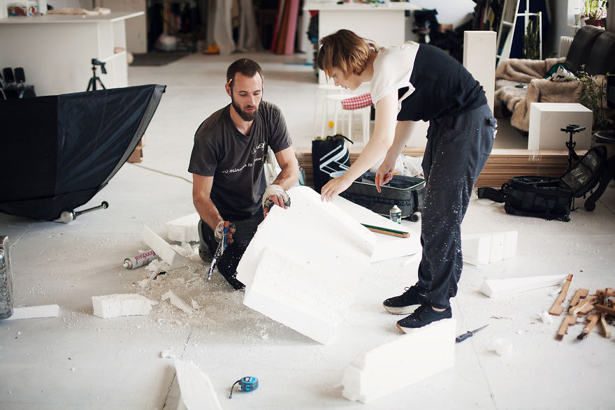 I Made Accordion Sculptures From Moss, Candies And Concrete I Made Accordion Sculptures From Moss, Candies And Concrete