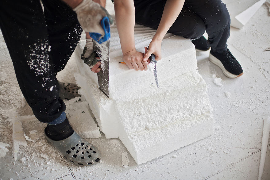 I Made Accordion Sculptures From Moss, Candies And Concrete I Made Accordion Sculptures From Moss, Candies And Concrete