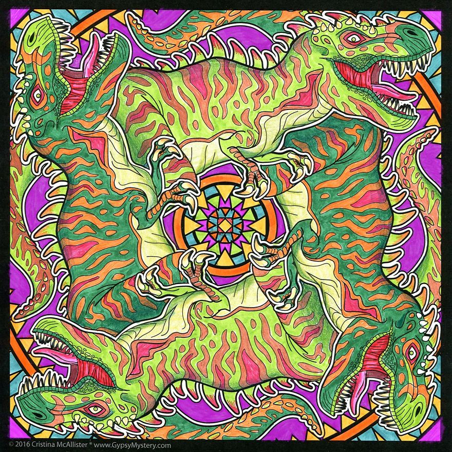 I Create Wicked Coloring Material By Combining Mandalas And Monsters