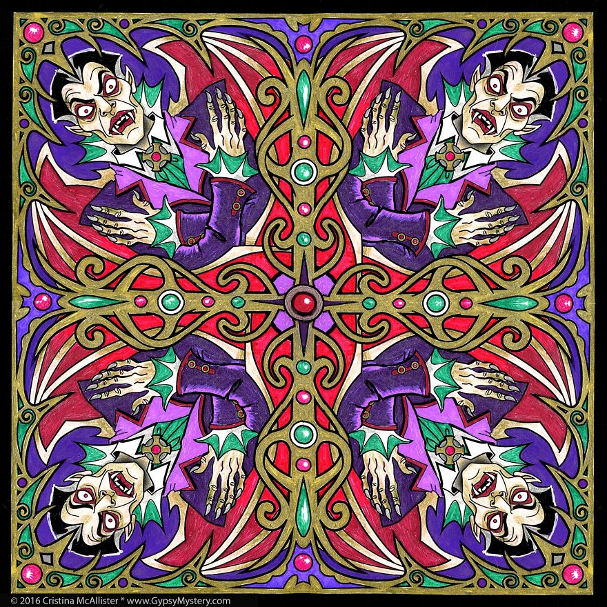 I Create Wicked Coloring Material By Combining Mandalas And Monsters