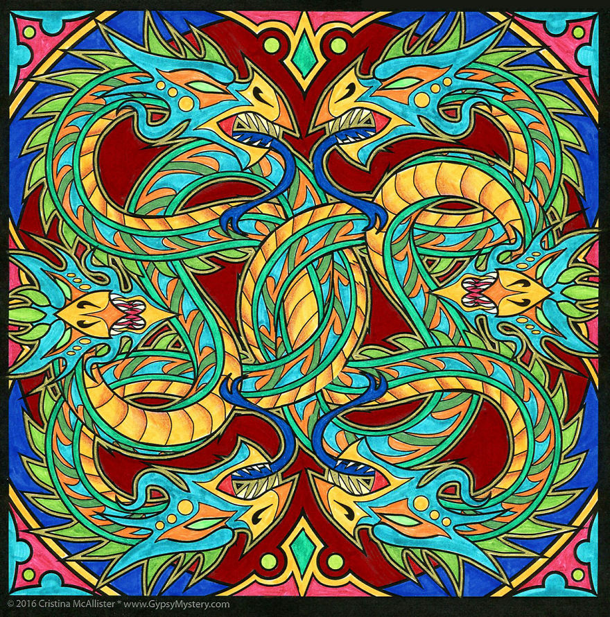 I Create Wicked Coloring Material By Combining Mandalas And Monsters