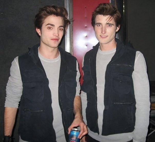 Two men dressed alike, highlighting the use of celebrities’ body doubles in Hollywood productions.