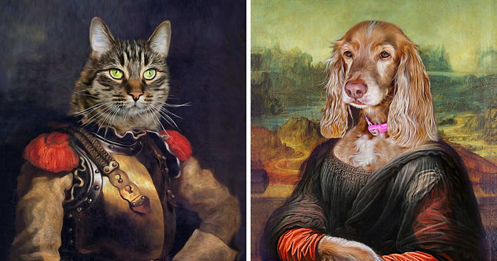 I Create Renaissance Pet Portraits