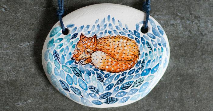 Tiny Watercolour Jewellery That I Create By Painting On Clay