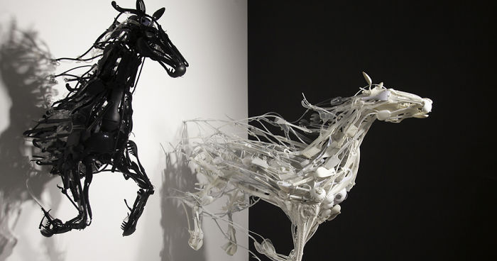 I Recycle Used Plastic Into Sculptures