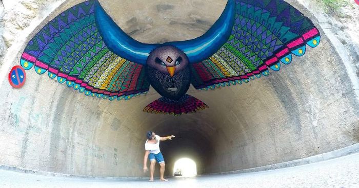 Flying Eagle Mural In Spain By Spaik